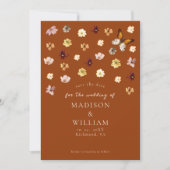 Save The Date Burnt Orange Fleur sauvage Boho Enregistrer la car (Devant)