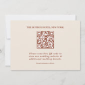 Save The Date Burnt Orange Photo QR Code Mariage élégant (Dos)
