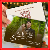 Save The Date Burnt Orange Photo QR Code Mariage élégant