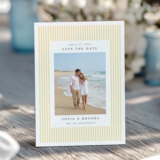 Save The Date Butter | Classic Pinstripe Photo Wedding