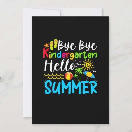 Save The Date Bye Bye Kindergarten Hello Summer (Devant)