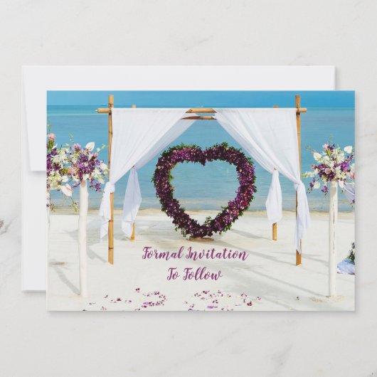 Save The Date Cabana Beach Destination Mariage - (Dos)