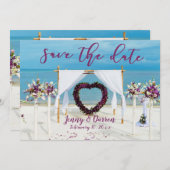 Save The Date Cabana Beach Destination Mariage - (Devant / Derrière)