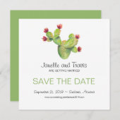Save The Date Cactus de mariage peints à la main Épargnez la dat (Devant / Derrière)