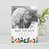 Save The Date Cactus et fleurs Enregistrer la date (Debout devant)