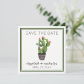 Save The Date Cactus floral rose (Debout devant)