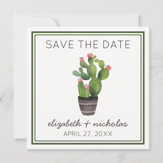Save The Date Cactus floral rose (Devant)