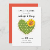 Save The Date Cactus Heart Enregistrer la date (Devant / Derrière)