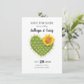 Save The Date Cactus Heart Enregistrer la date (Debout devant)
