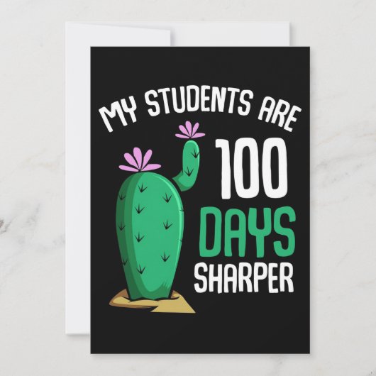 Save The Date Cactus Mes Étudiants Sont 100 Jours (Devant)