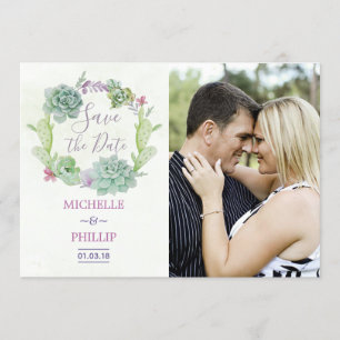Save The Date Cactus Succulent Mariage Enregistrer la Date