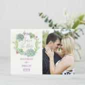 Save The Date Cactus Succulent Mariage Enregistrer la Date (Debout devant)