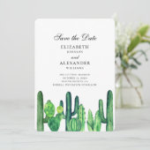 Save The Date Cactus vert, sauvez la date. Cactus de mariage d'é (Debout devant)