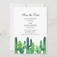 Cactus vert, sauvez la date. Cactus de mariage d'é