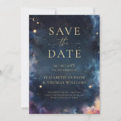 Save The Date Cadeau céleste Midnight Blue Wedding Enregistrer l (Devant)