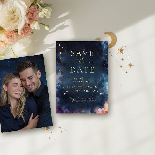 Save The Date Cadeau céleste Midnight Blue Wedding Enregistrer l