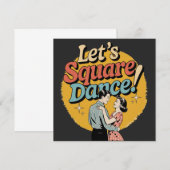 Save The Date Cadeau de danse carrée rétro  (Devant / Derrière)