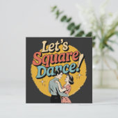 Save The Date Cadeau de danse carrée rétro  (Debout devant)