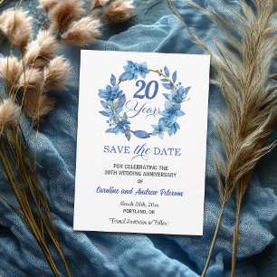 Save The Date Cadeau de Mariage 20 Ans de Mariage à Cadre Doré F