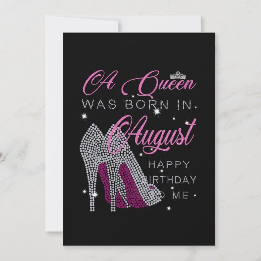 Save The Date Cadeaux d'anniversaire | Une Reine Est Née En Août (Devant)