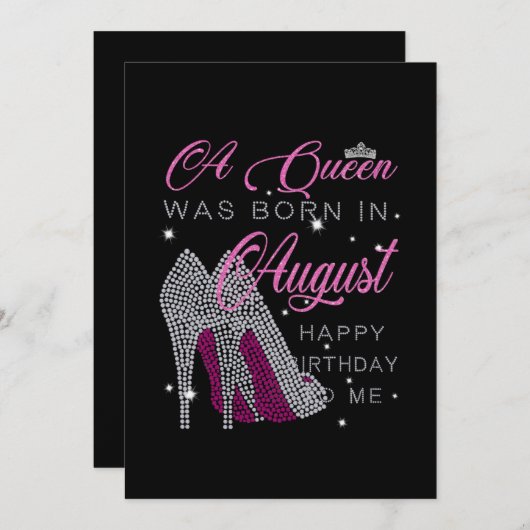 Save The Date Cadeaux d'anniversaire | Une Reine Est Née En Août (Devant / Derrière)