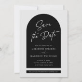 Save The Date Cadre Arc Chic Design Script Mariage noir (Devant)