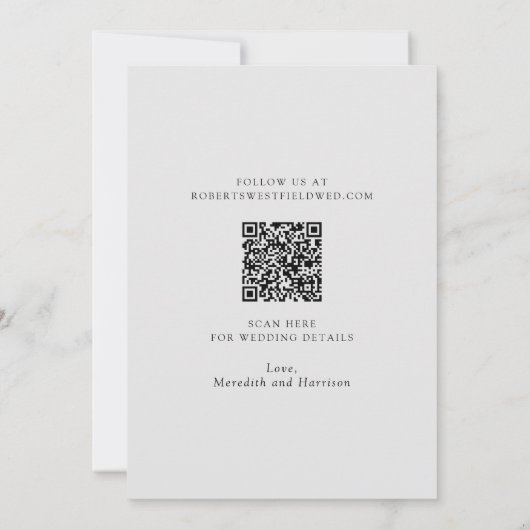 Save The Date Cadre Arc Chic Design Script Mariage noir (Dos)