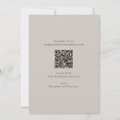 Save The Date Cadre Arc Chic Script Moderne Taupe Ecru Mariage (Dos)
