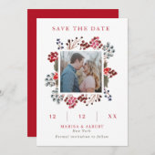 Save The Date Cadre Berry Hiver Photo Mariage Enregistrer La Dat (Devant / Derrière)