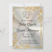 Save The Date Cadre coeur, photo et or sur perle blanche (Dos)