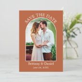 Save The Date Cadre d'arc moderne photo Burning Orange (Debout devant)