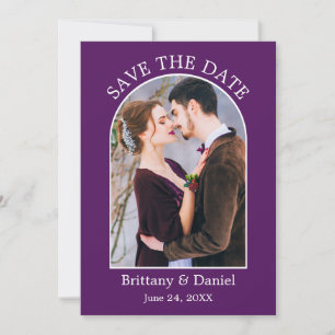 Save The Date Cadre d'arc moderne photo violet