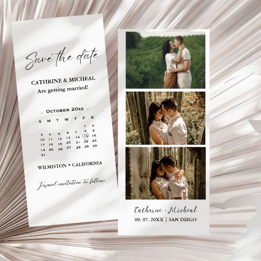 Save The Date Cadre de bande de photomaton de mariage de calendr