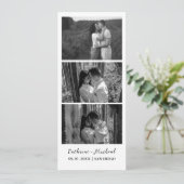 Save The Date Cadre de bande de Photomaton de mariage noir et bl (Debout devant)
