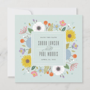 Save The Date Cadre de fleurs à treillis pour annoncer la date d