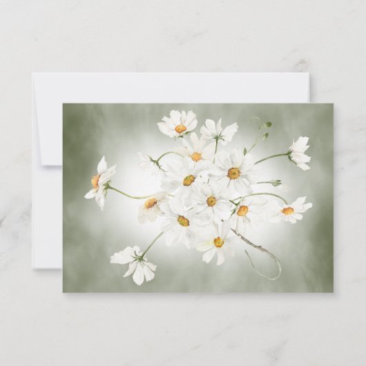 Save The Date Cadre de marguerite rustique moderne Mariage vert (Dos)