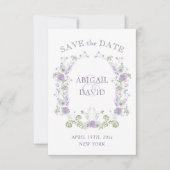 Save The Date Cadre de mariage à arche de lilas floral Enregistr (Devant)