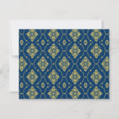 Save The Date Cadre de mariage Art Déco Or Navy (Dos)