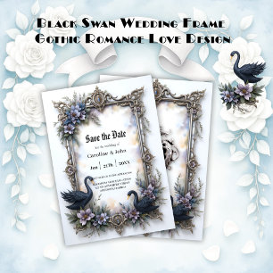 Save The Date Cadre de mariage Black Swan – Amour gothique roman