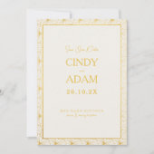 Save The Date Cadre de mariage géométrique en or moderne (Devant)