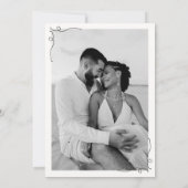 Save The Date Cadre de mariage vin pizza dessinés avec fantaisie (Dos)