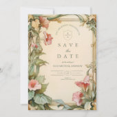 Save The Date Cadre de vigne rose mariage (Devant)