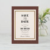 Save The Date Cadre doré Abstrait Elegance (Debout devant)
