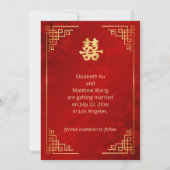 Save The Date Cadre Doré de Mariage Chinois (Dos)