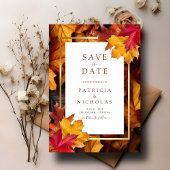 Save The Date Cadre doré élégant et charme rustique d'automne po