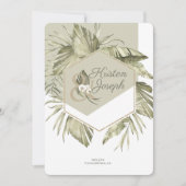 Save The Date Cadre feuille de palmier tropical moderne (Devant)