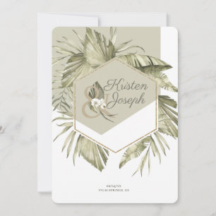 Save The Date Cadre feuille de palmier tropical moderne