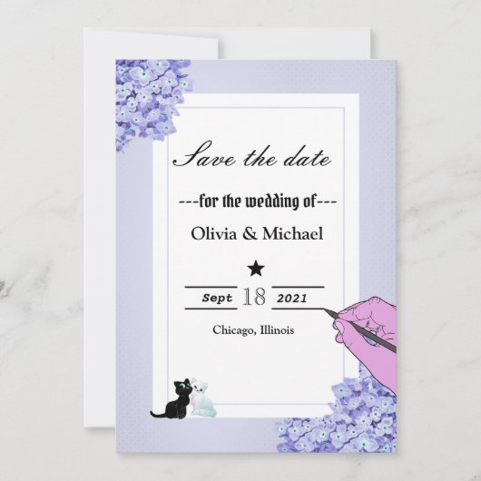 Save The Date Cadre floral (Devant)
