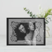 Save The Date Cadre Luxueux Vintage Mariage Flourish (Debout devant)