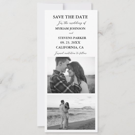 Save The Date Cadre moderne Mariage Photo Booth Strip (Dos)